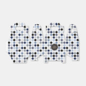 Ballotins monogramme motif pois bleu moderne (Déplié)