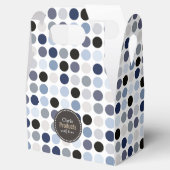 Ballotins monogramme motif pois bleu moderne (Ouvert)