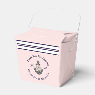 Ballotins Monogramme nautique rose bleu marine floral ancre
