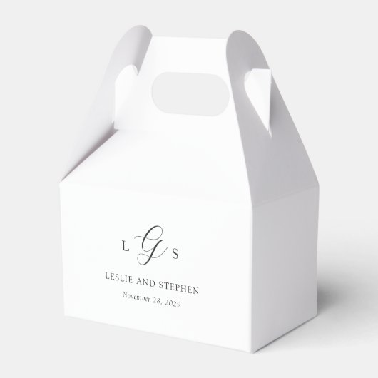Ballotins Monogramme noir et blanc intemporel Mariage élégan (Verso)