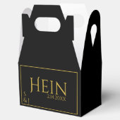 Ballotins Monogramme Noir Or Initiales Date Mariage (Ouvert)