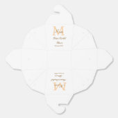 Ballotins Monogramme orange pour la fête de mariage avec nom (Déplié)