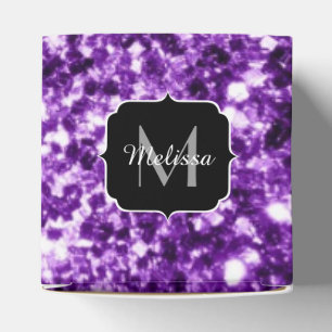 Ballotins Monogramme pailleté brillant faux violet foncé