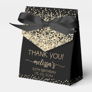 Ballotins Monogramme Paillettes Dorées Anniversaire Noir Mer