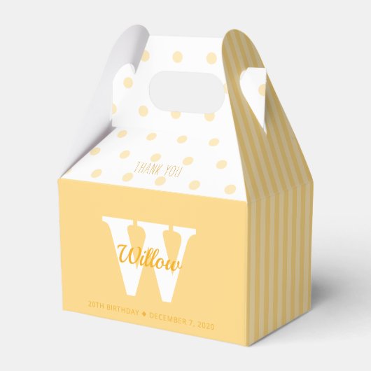 Ballotins Monogramme Polka Jaune Pots Rayures Gable Faveur B (Verso)