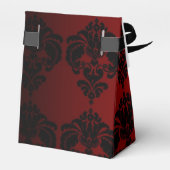 Ballotins Monogramme Red Damask Party Favoriser Box (Arrière)