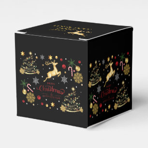 Ballotins monogramme Red Gold Reindeer Joyeux sapin de Noël