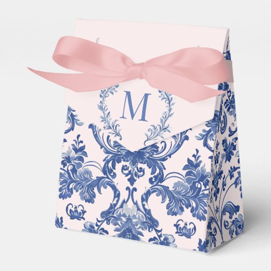 Ballotins Monogramme rose et bleu Damas (Verso)