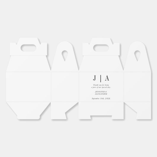 Ballotins Monogramme simple moderne noir et blanc Nom du cou (Déplié)