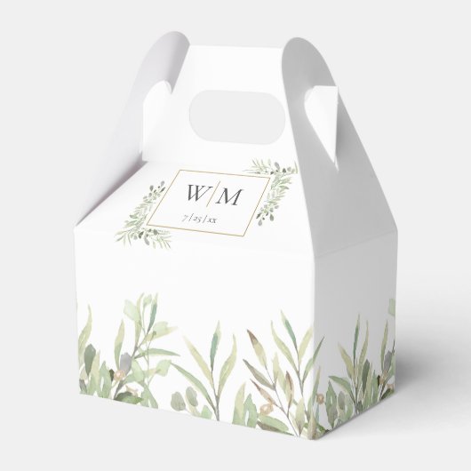 Ballotins Monogramme Verdure Foliage Mariage Favor Box (Verso)