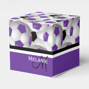 Ballotins Monogramme violet noir Motif de balle de soccer