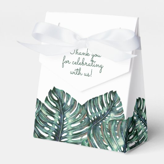 Ballotins Monstera Tropical Palm Beach Mariage Rétro (Verso)