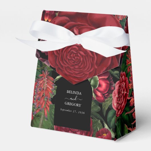 Ballotins Moody Florals Arc Noir Bourgogne Rouge Mariage (Verso)
