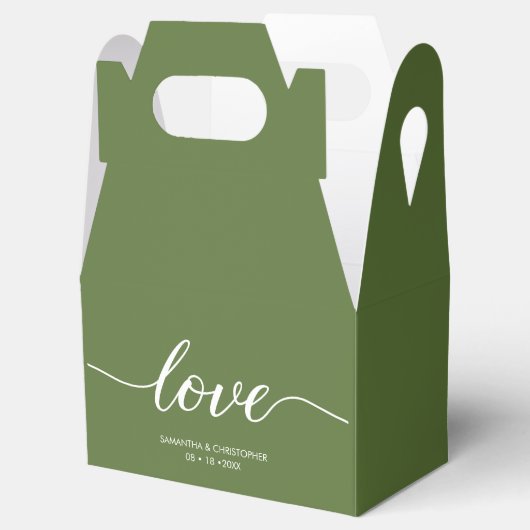 Ballotins Moss green Simple Love Script Mariage personnalisé (Ouvert)