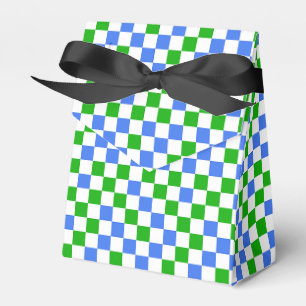 Ballotins Motif à carreaux bleu vert et blanc