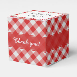 Ballotins Motif à carreaux gingham rouge/blanc "Merci"