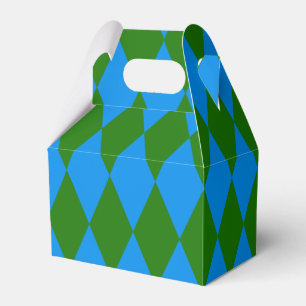 Ballotins Motif à carreaux Harlequin bleu vert 