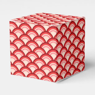 Ballotins Motif à vagues Art déco - corail rouge et rose