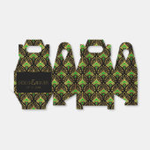 Ballotins Motif Art déco or et vert sur noir (Déplié)