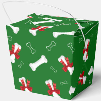Ballotins Motif blanc chien os rouge Bow