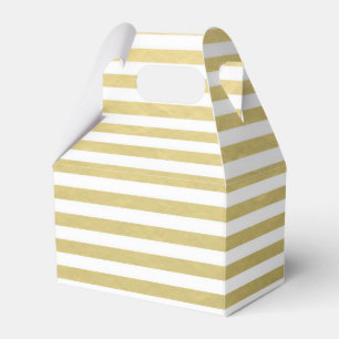 Ballotins Motif blanc de rayures de feuille d'or de Faux