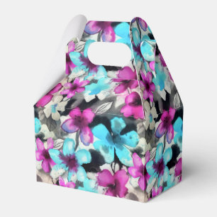 Ballotins Motif bleu rose blanc Aquarelle noire