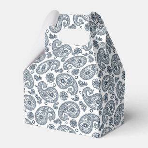 Ballotins Motif cachemire bleu foncé indien transparent sur
