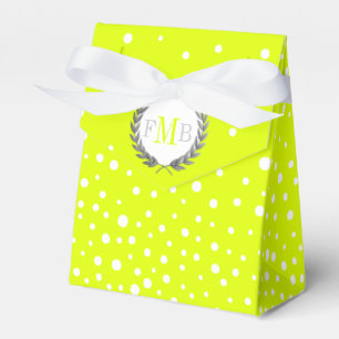 Ballotins Motif chartreuse et pois blancs pour les faveurs d