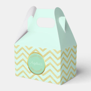 Ballotins Motif Chevron personnalisé Mint Green Gold Foil