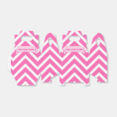 Ballotins Motif Chevron Rose Chaud Et Blanc Personnalisé (Déplié)