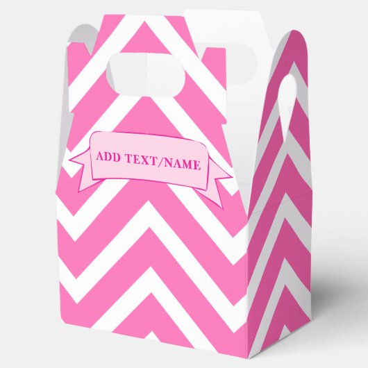 Ballotins Motif Chevron Rose Chaud Et Blanc Personnalisé (Ouvert)