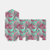 Ballotins Motif Damassé de framboise et d'Aqua Paisley (Déplié)