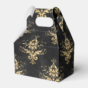 Ballotins Motif damassé vintage noir et or
