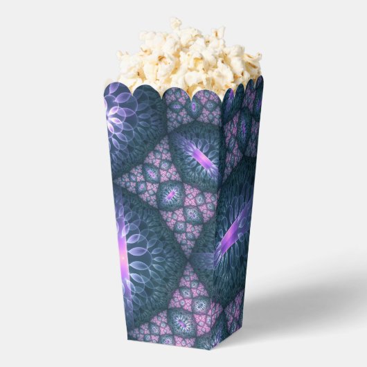 Ballotins motif d'art fractal 3D Turquoise violet rose (Sauté)