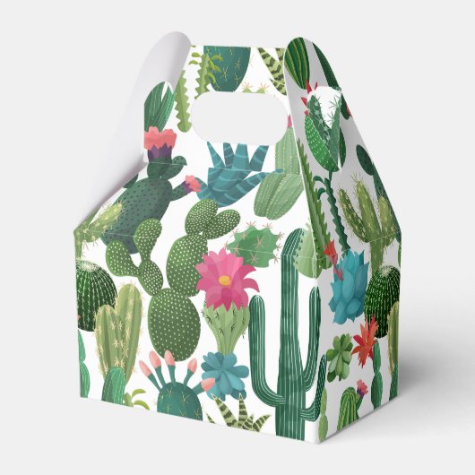 Ballotins Motif de cactus Turquoises verts en fleurs (Verso)