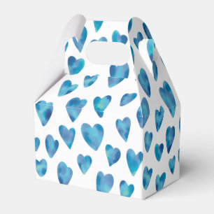 Ballotins Motif de cœur d'amour à l'aquarelle bleue
