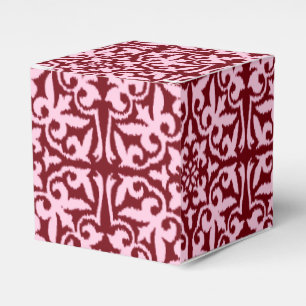 Ballotins Motif de damassé d'Ikat - Bourgogne et rose