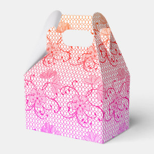 Ballotins Motif de dentelle florale aux teintes rose et oran