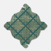 Ballotins Motif de ferronnerie sarcelle et or (Déplié)