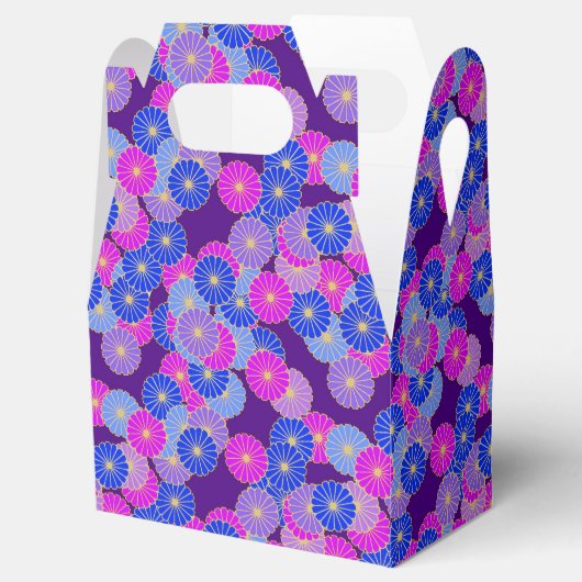 Ballotins Motif de fleurs Art Déco - violet, bleu et violet (Ouvert)