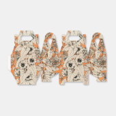 Ballotins Motif de fleurs graphiques blanches orange (Déplié)