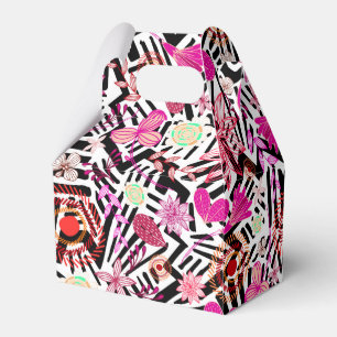Ballotins Motif de fleurs noir et blanc chic coloré