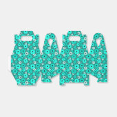 Ballotins Motif de fleurs turquoise (Déplié)