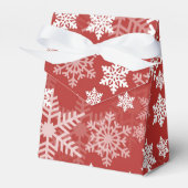 Ballotins Motif de flocon de neige argenté sur fond rouge de (Verso)