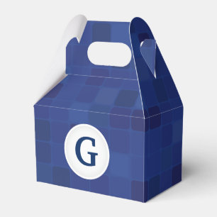 Ballotins Motif de pixel en mosaïque bleue monogramme person