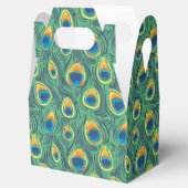 Ballotins Motif de plumes de paon exotique Bijou vert (Ouvert)