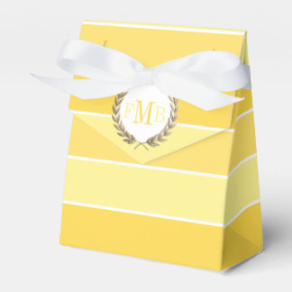 Ballotins Motif de rayures jaunes et initiales de mariage