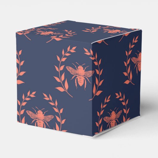 Ballotins Motif de reine abeille corail et marine (Arrière)