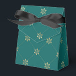 Ballotins Motif de treillis turquoise et or<br><div class="desc">ballotin vintage aux accents turquoise et or.</div>