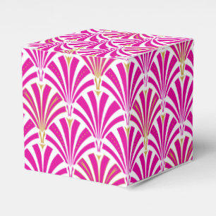 Ballotins motif de ventilateur Art déco - menthe rose